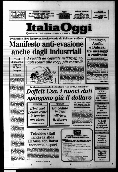 Italia oggi : quotidiano di economia finanza e politica